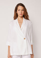Loose Fit Blazer with Linen