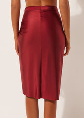 Shiny Satin Pareo Skirt