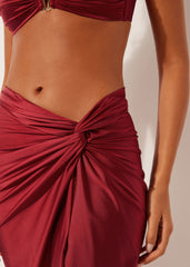 Shiny Satin Pareo Skirt