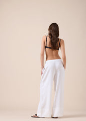 Linen and Viscose Palazzo Pants