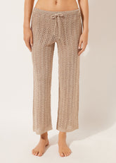 Long Crocheted Lamé Pants