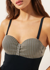 One-Piece Swimsuit Golden Stripes