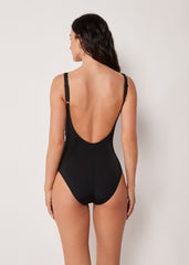 Slimming One-Piece Swimsuit Elegant Draping