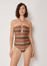 One Piece Swimsuit Golden Chevron