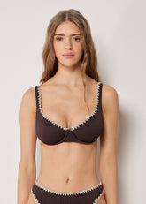 Balconette Swimsuit Top Bicolor Embroidery