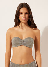 Bandeau Swimsuit Top Golden Stripes