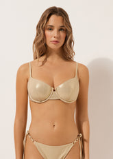 Push-Up Swimsuit Top Gold Waves