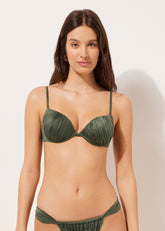 Push Up Swimsuit Shiny Satin