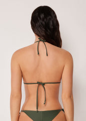 Triangle Swimsuit Top Sequin Net