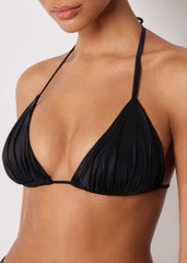 Triangle Swimsuit Top Shiny Satin