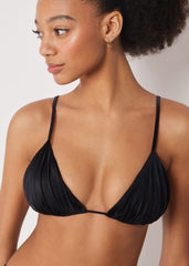 Triangle Swimsuit Top Shiny Satin