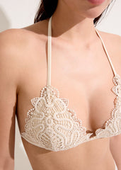 Romantic Lace Triangle Bikini Top