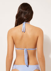 Shiny Satin Graduated Padding Triangle Swimsuit Top