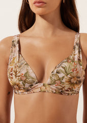 Tropical Foliage Padded Triangle Swimsuit Top
