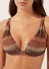 Golden Chevron Padded Triangle Swimsuit Top
