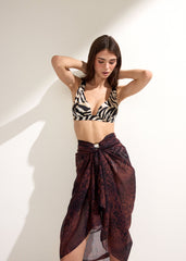 Padded Triangle Swimsuit Top Savannah Zebra