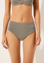High-Waisted Swimsuit Bottoms Golden Stripes