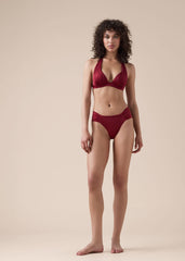 Shiny Satin Draped Brazilian Swimsuit Bottom
