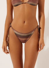 Golden Chevron Brazilian String Swimsuit Bottoms