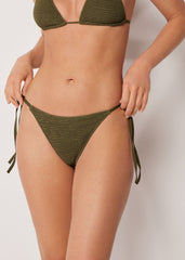 String Swimsuit Bottoms Crinkle Waves