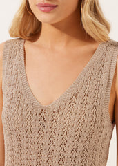 Crocheted Lamé Maxi Dress