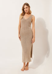 Crocheted Lamé Maxi Dress