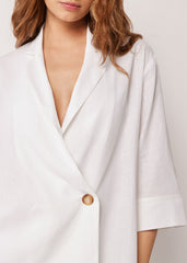 Loose Fit Blazer with Linen