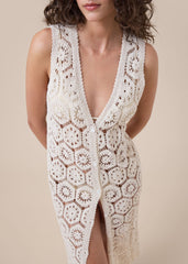 Crocheted Maxi Gilet