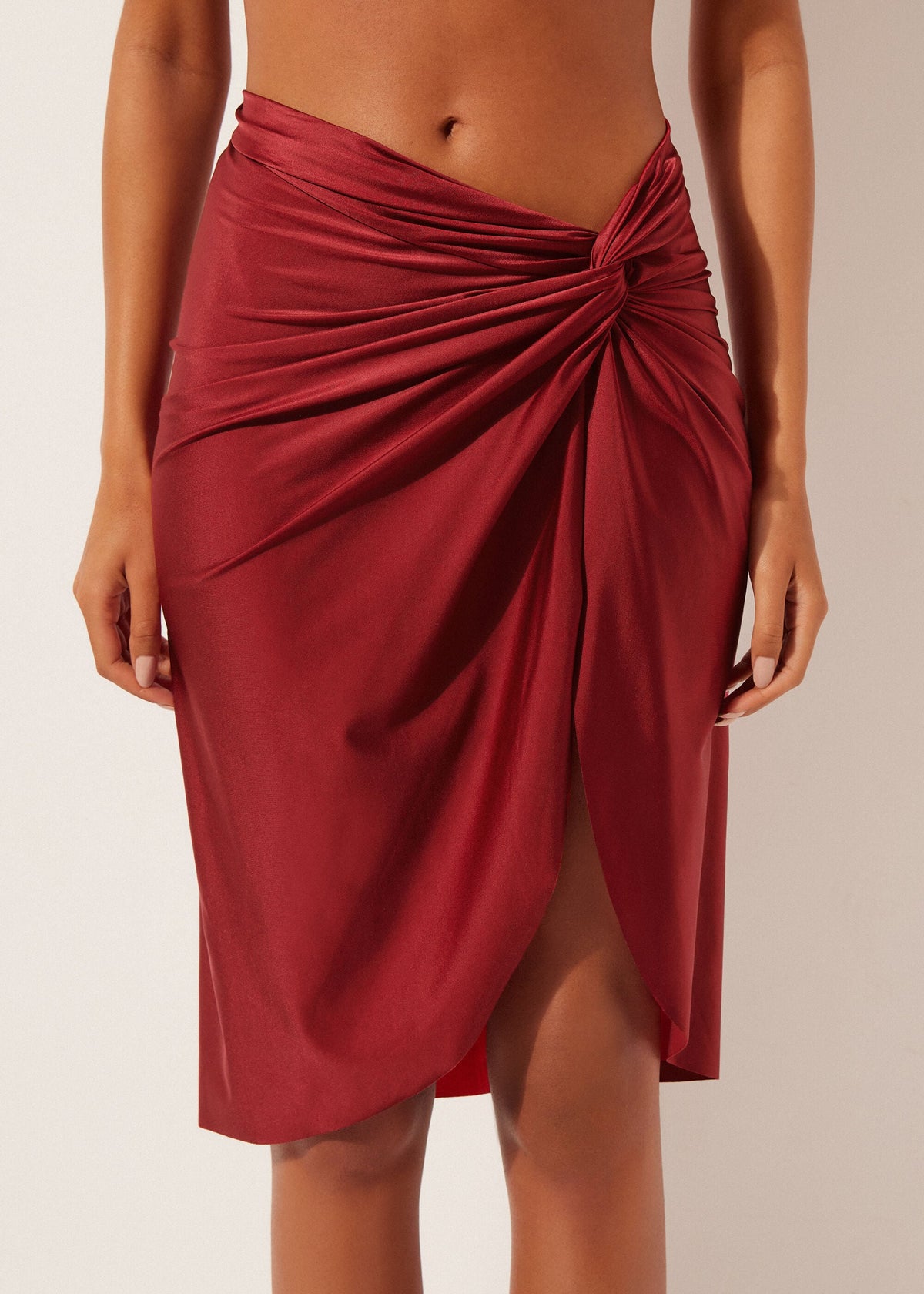 Shiny Satin Pareo Skirt