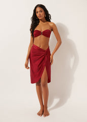 Shiny Satin Pareo Skirt