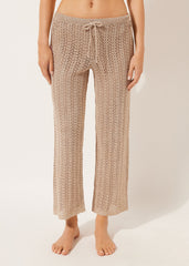Long Crocheted Lamé Pants
