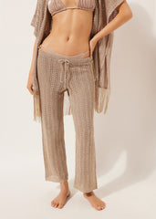 Long Crocheted Lamé Pants