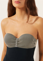 One-Piece Swimsuit Golden Stripes
