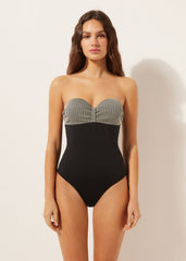 One-Piece Swimsuit Golden Stripes