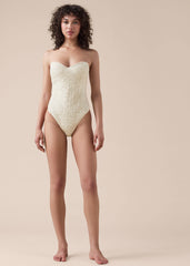 One Piece Swimsuit Sequin Net