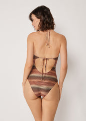 One Piece Swimsuit Golden Chevron