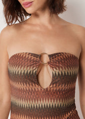 One Piece Swimsuit Golden Chevron