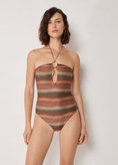 One Piece Swimsuit Golden Chevron