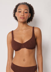 Balconette Swimsuit Top Crinkle Waves