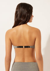 Bandeau Swimsuit Top Golden Stripes