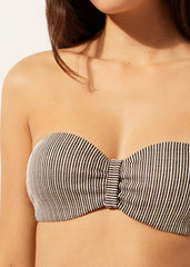 Bandeau Swimsuit Top Golden Stripes