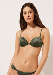 Push Up Swimsuit Shiny Satin