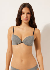 Push-Up Swimsuit Top Golden Stripes