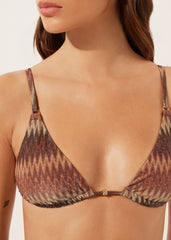 Golden Chevron Triangle Swimsuit Top