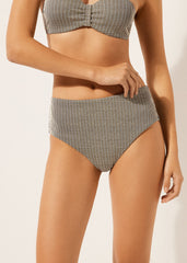 High-Waisted Swimsuit Bottoms Golden Stripes