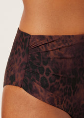High-Waist Bikini Bottom Dark Animalier