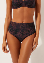 High-Waist Bikini Bottom Dark Animalier