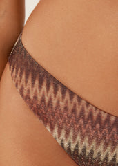 Golden Chevron Brazilian Swimsuit Bottoms