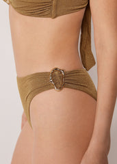 High-Waisted Brazilian Swimsuit Bottom Sophisticated Shine