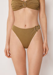 High-Waisted Brazilian Swimsuit Bottom Sophisticated Shine